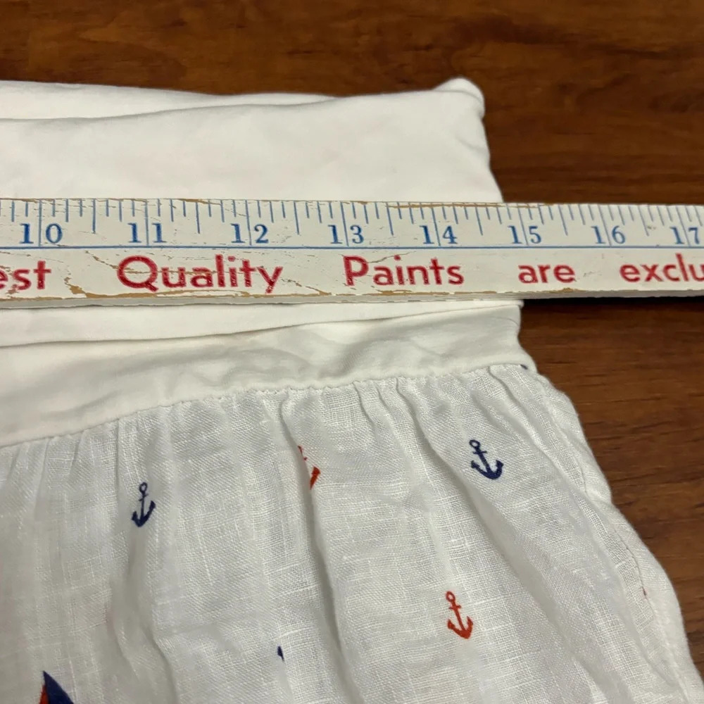 For Cynthia Beachwear 100% Linen Wide Leg Pants White Nautical Boho Size Medium - Picture 6 of 12